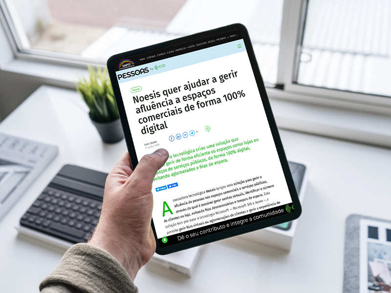 Noesis ajuda a gerir afluência a espaços comerciais de forma 100% digital; Tablet; ECO; 