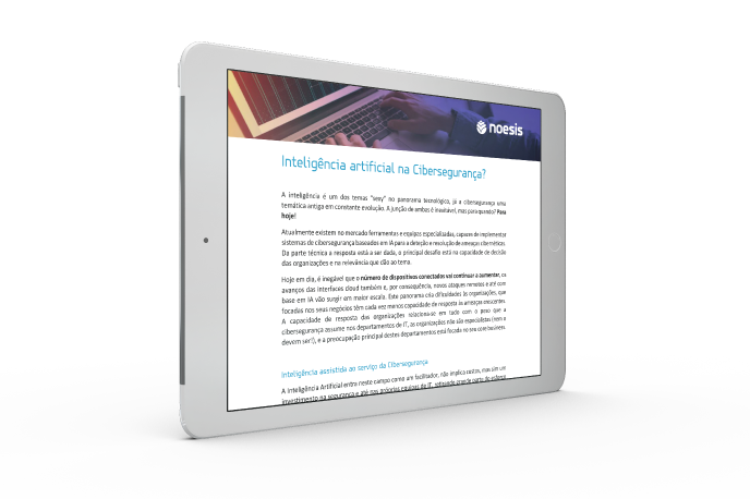 tablet com conteúdo de cibersegurança