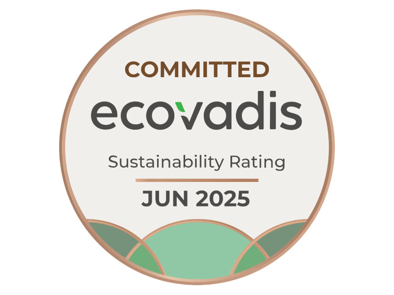 Selo EcoVadis Committed Sustainability Rating, junho de 2025.